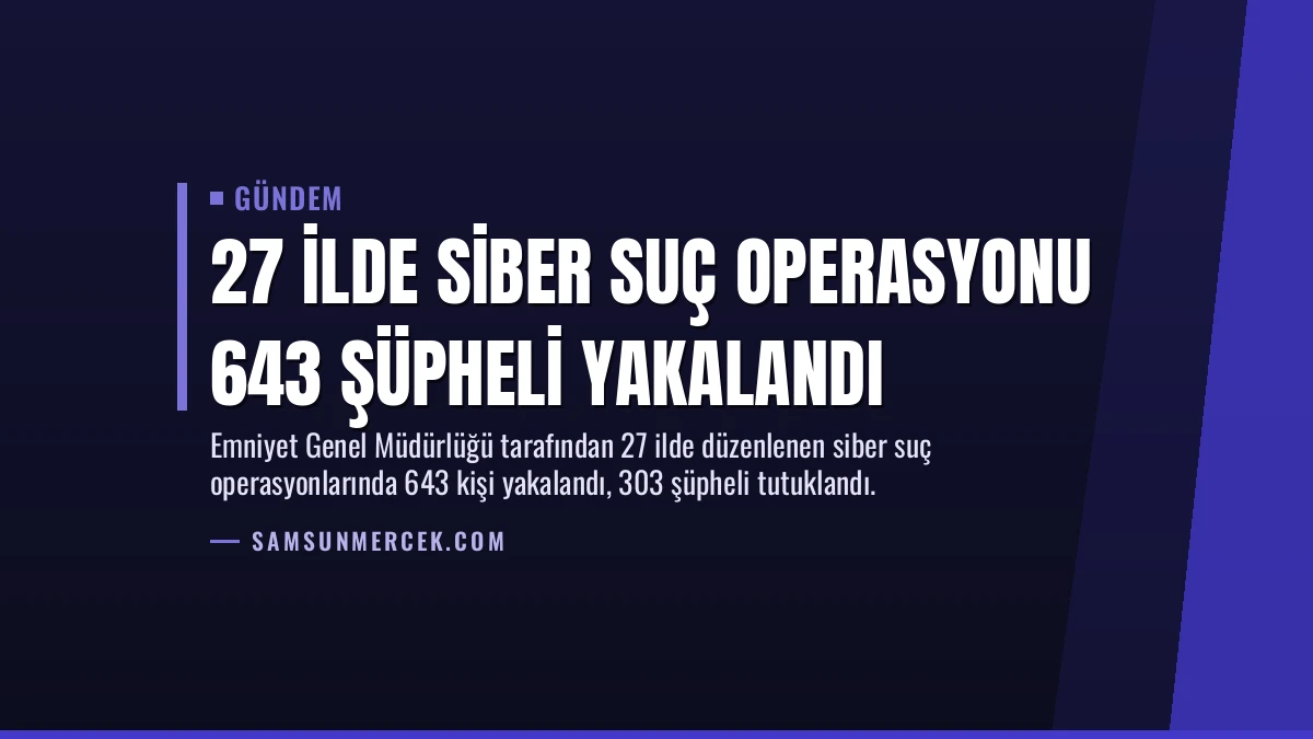 27 İlde Siber Suç Operasyonu 643 Şüpheli Yakalandı