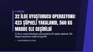 32 İlde Uyuşturucu Operasyonu: 423 Şüpheli Yakalandı, 560 Kg Madde Ele Geçirildi