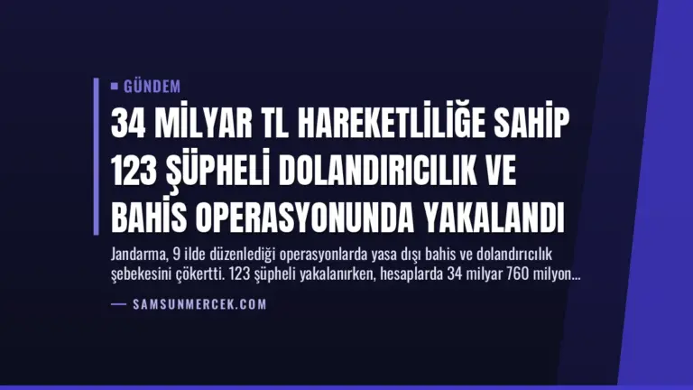 34 Milyar TL Hareketliliğe Sahip 123 Şüpheli Dolandırıcılık ve Bahis Operasyonunda Yakalandı