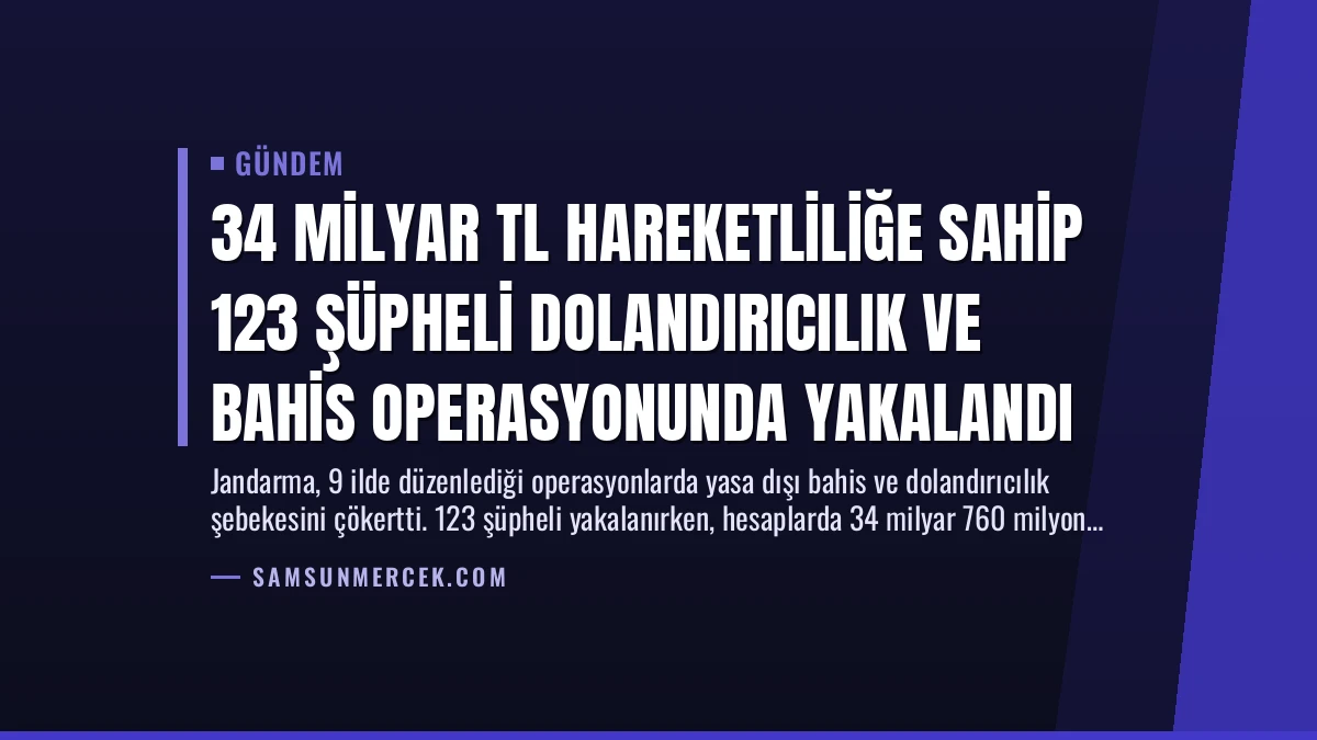 34 Milyar TL Hareketliliğe Sahip 123 Şüpheli Dolandırıcılık ve Bahis Operasyonunda Yakalandı