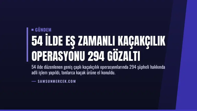 54 İlde Eş Zamanlı Kaçakçılık Operasyonu 294 Gözaltı