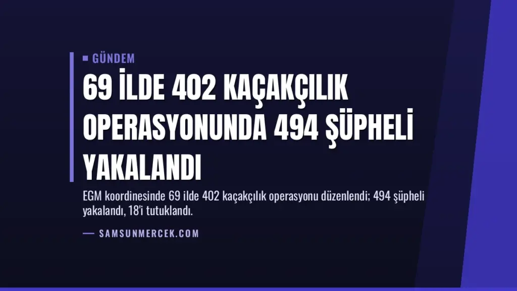 69 İlde 402 Kaçakçılık Operasyonunda 494 Şüpheli Yakalandı