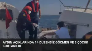 Aydın Açıklarında 14 Düzensiz Göçmen ve 3 Çocuk Kurtarıldı