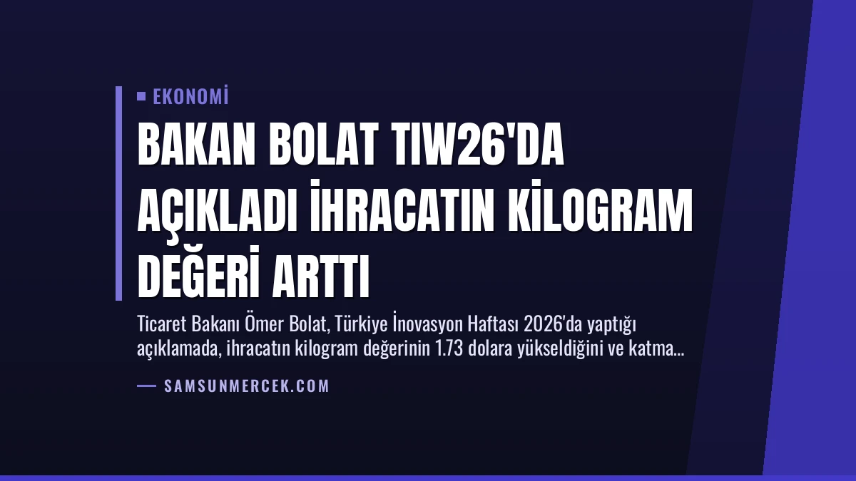 Bakan Bolat TIW26’da Açıkladı İhracatın Kilogram Değeri Arttı