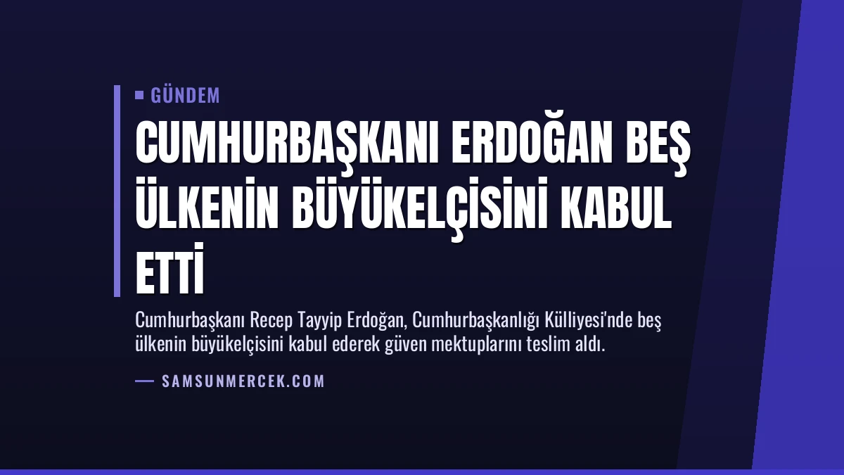 Cumhurbaşkanı Erdoğan Beş Ülkenin Büyükelçisini Kabul Etti