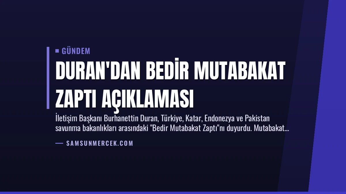 Duran’dan Bedir Mutabakat Zaptı Açıklaması