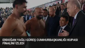 Erdoğan Yağlı Güreş Cumhurbaşkanlığı Kupası Finalini İzledi