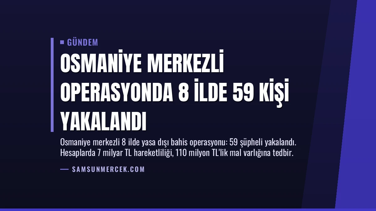 Osmaniye Merkezli Operasyonda 8 İlde 59 Kişi Yakalandı