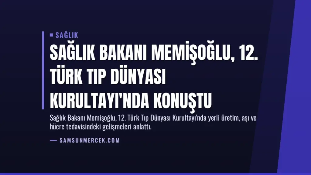 Sağlık Bakanı Memişoğlu, 12. Türk Tıp Dünyası Kurultayı'nda Konuştu