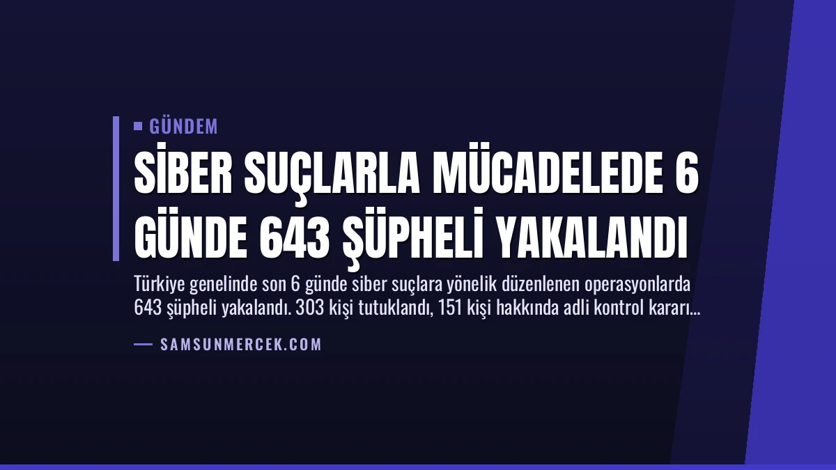 Siber Suçlarla Mücadelede 6 Günde 643 Şüpheli Yakalandı