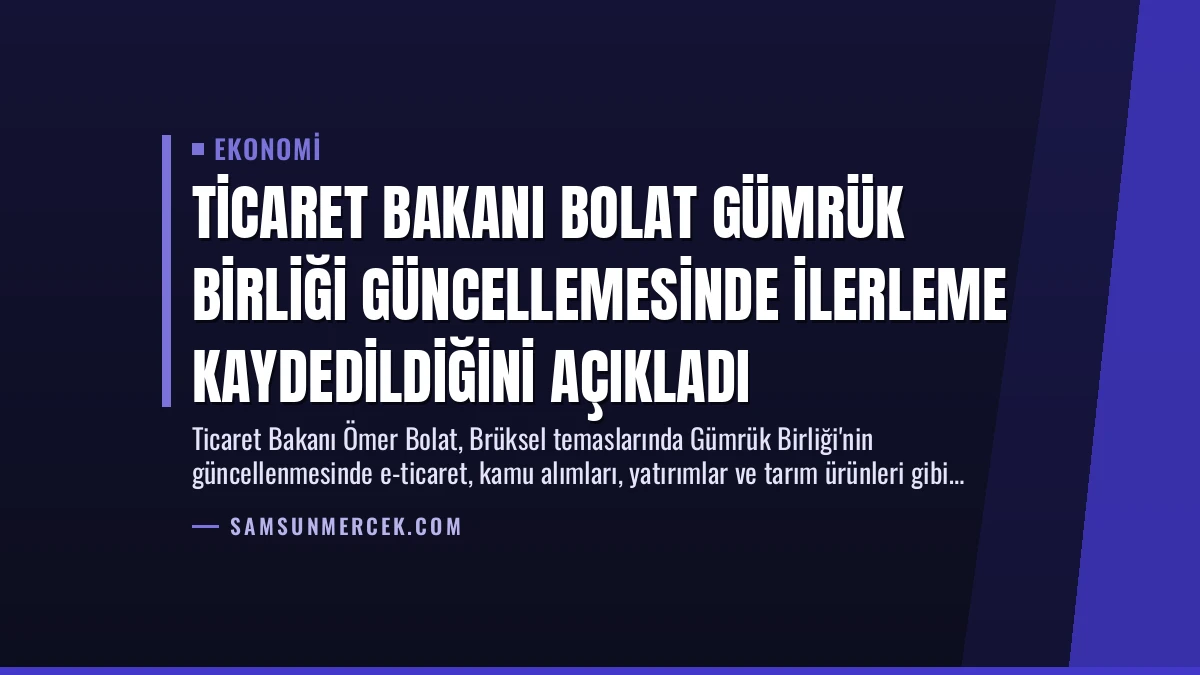 Ticaret Bakanı Bolat Gümrük Birliği Güncellemesinde İlerleme Kaydedildiğini Açıkladı