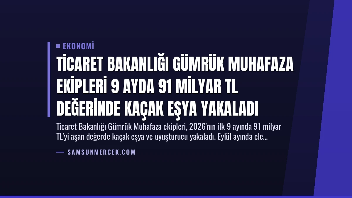 Ticaret Bakanlığı Gümrük Muhafaza Ekipleri 9 Ayda 91 Milyar TL Değerinde Kaçak Eşya Yakaladı