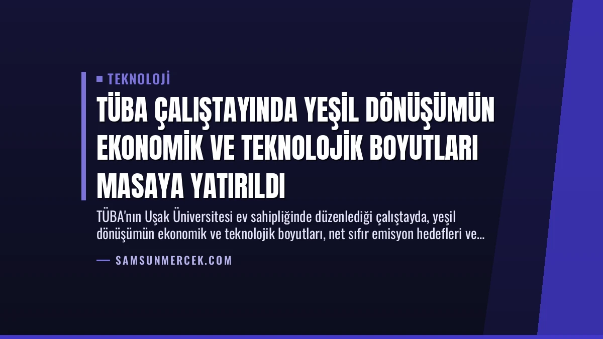TÜBA Çalıştayında Yeşil Dönüşümün Ekonomik ve Teknolojik Boyutları Masaya Yatırıldı